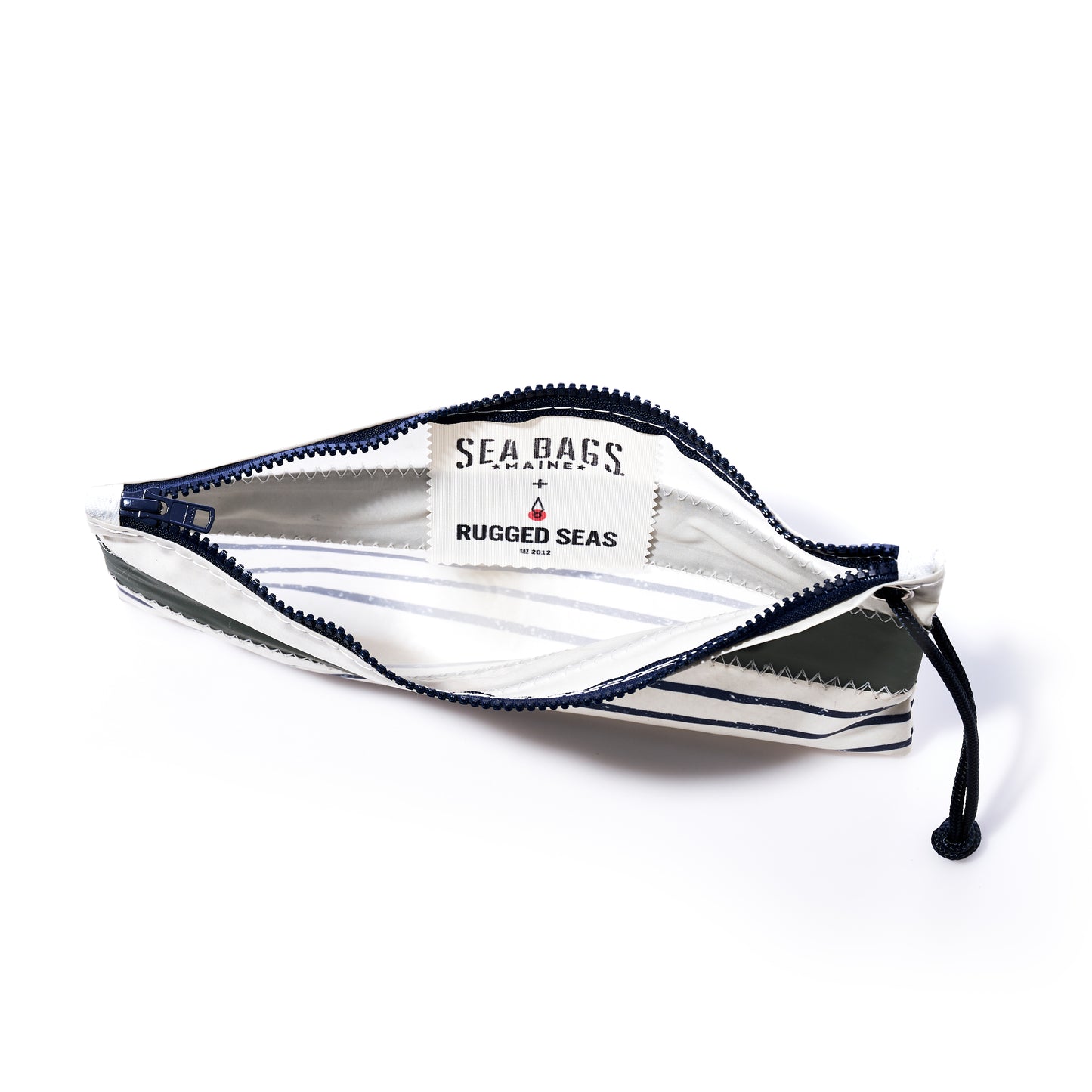 Trapline Mariner Stripe Large Wristlet - Dark Green