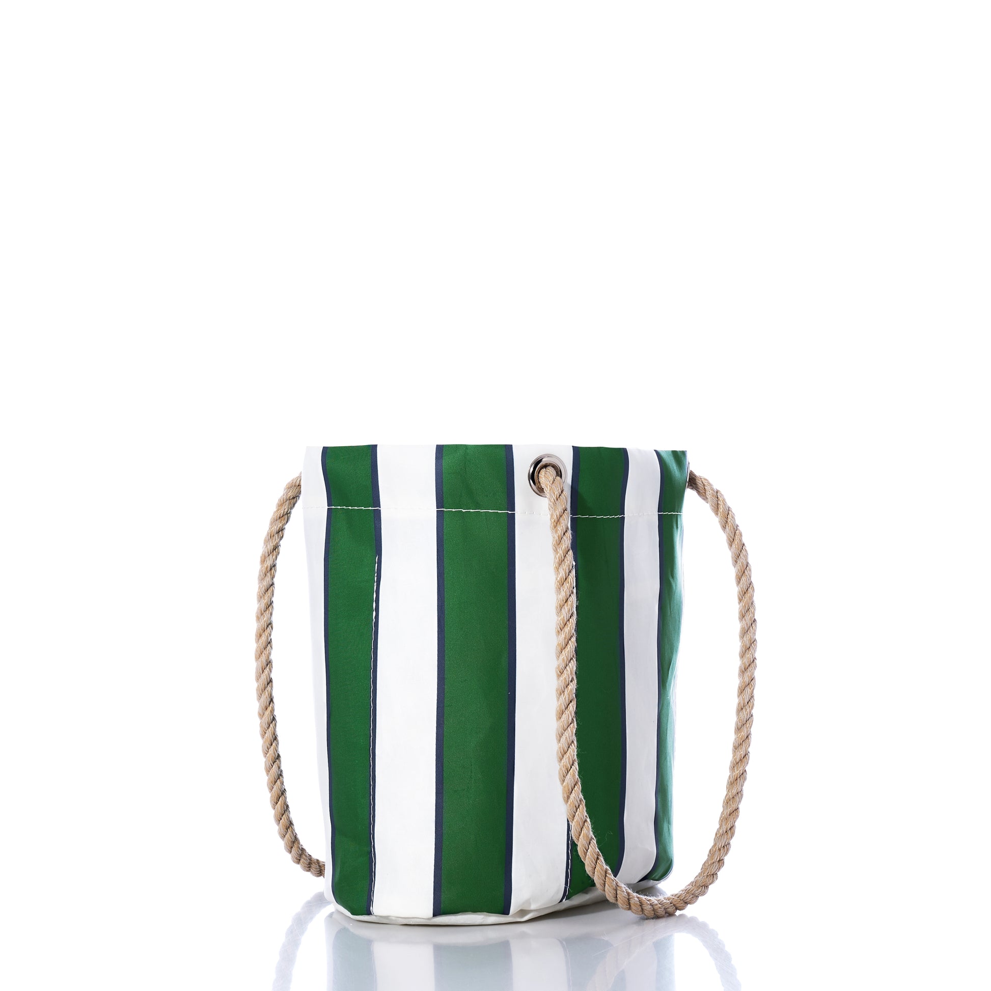pier college rugby stripe bag from repurposed ecofriendly sail materials