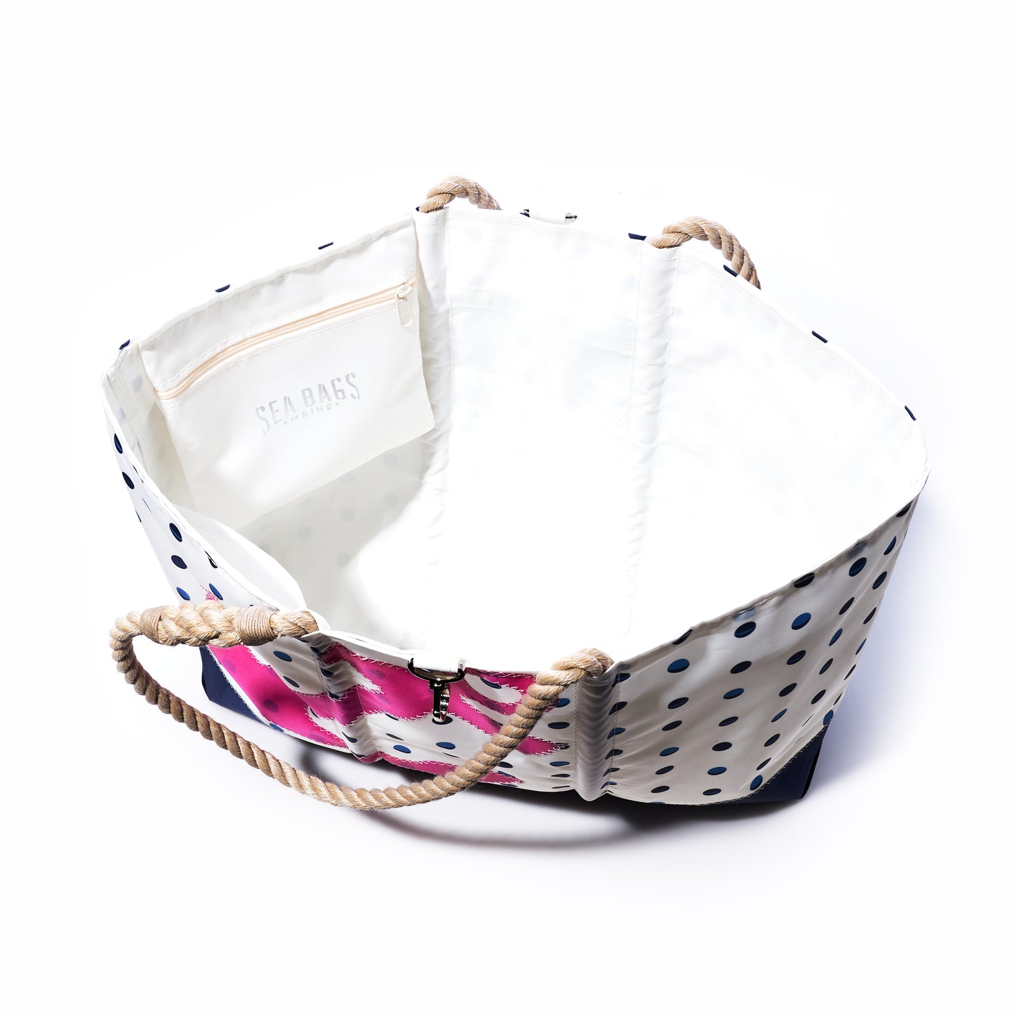 Fuchsia Anchor & Summer Dots Ogunquit Beach Tote