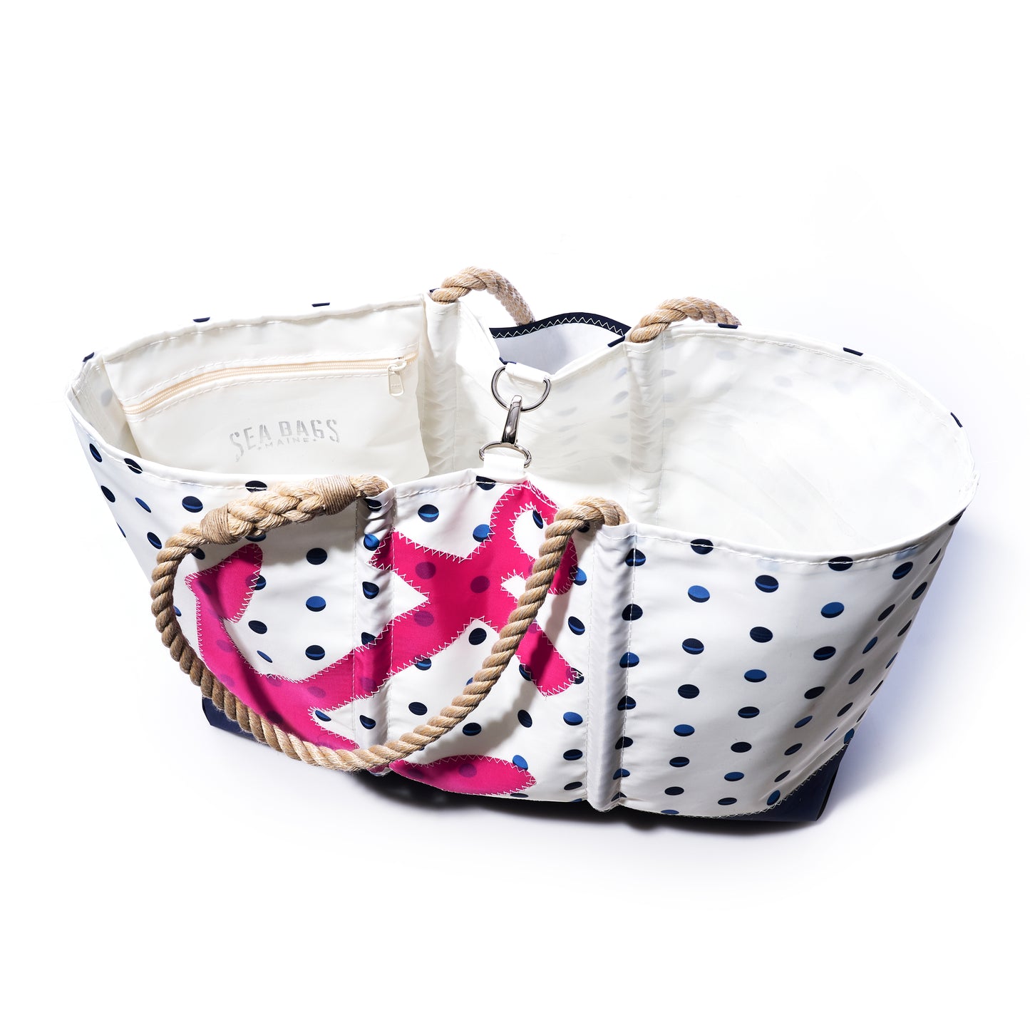 Fuchsia Anchor & Summer Dots Ogunquit Beach Tote