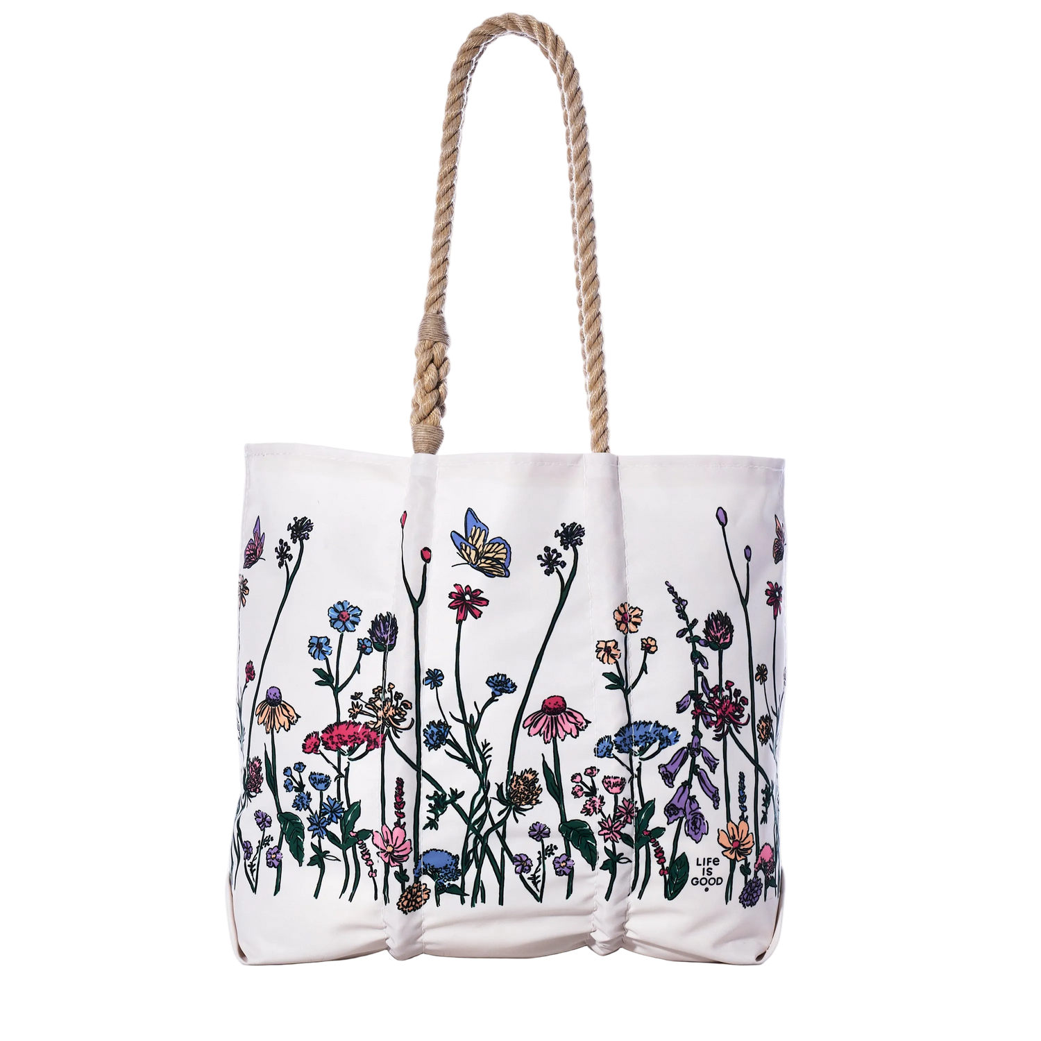 Life is Good wildflowers tote bag