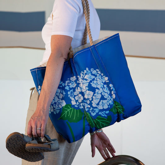 Harbor Blue Hydrangea Medium Tote
