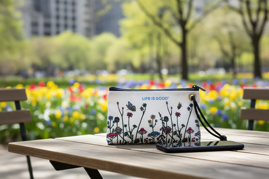 Life is Good Wildflowers Wristlet