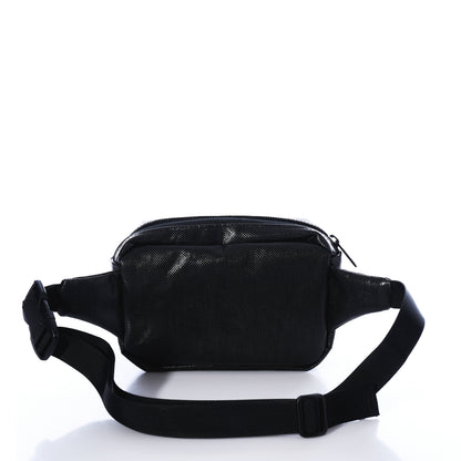 The Sea Bags Black Dragon Belt Bag, featuring water-resistant material, an adjustable strap, and a zipper closure, is displayed against a white background. by Sea Bags