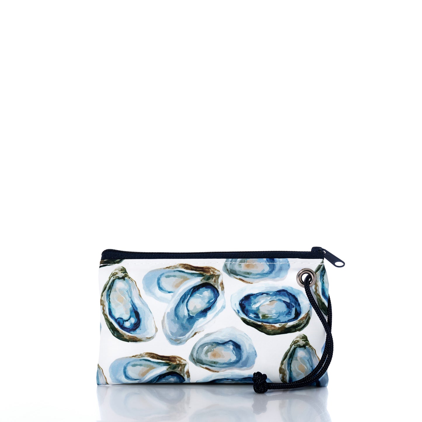 Wristlet with oyster shell pattern on a white background