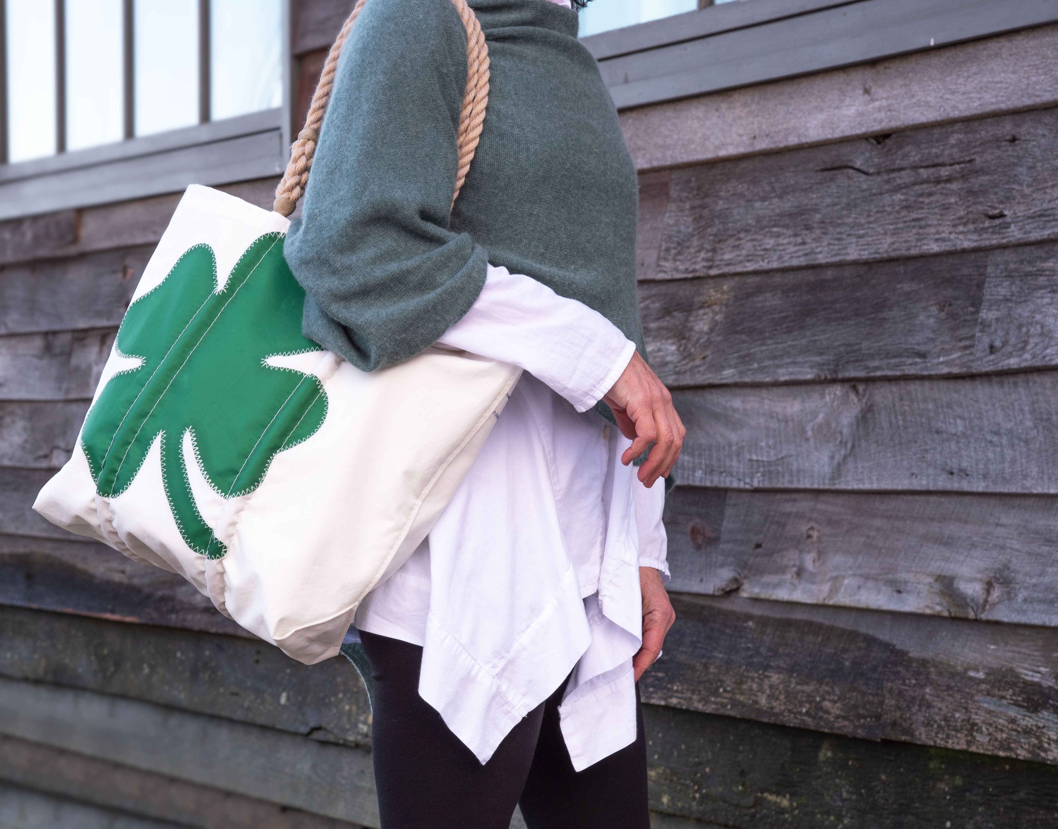 Four Leaf Clover Medium Tote | St. Patrick's Day | Recycled Sail