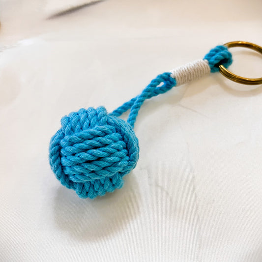 keychain monkey's fist knot in turquoise