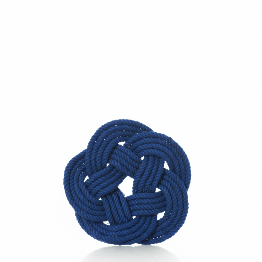 cobalt turk's head nautical sailor knot coater