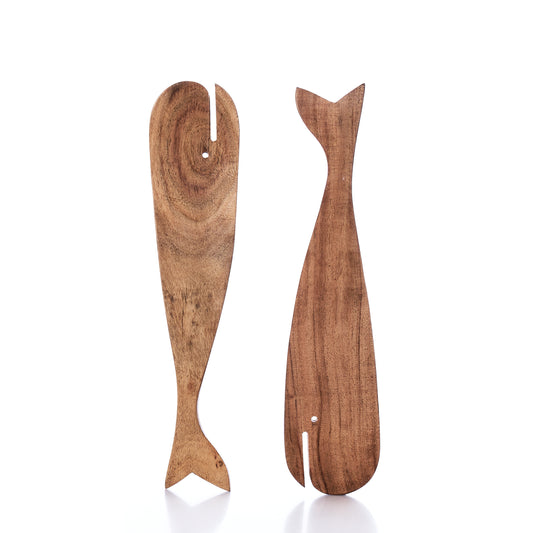 Salad Server Set - Wood Whales