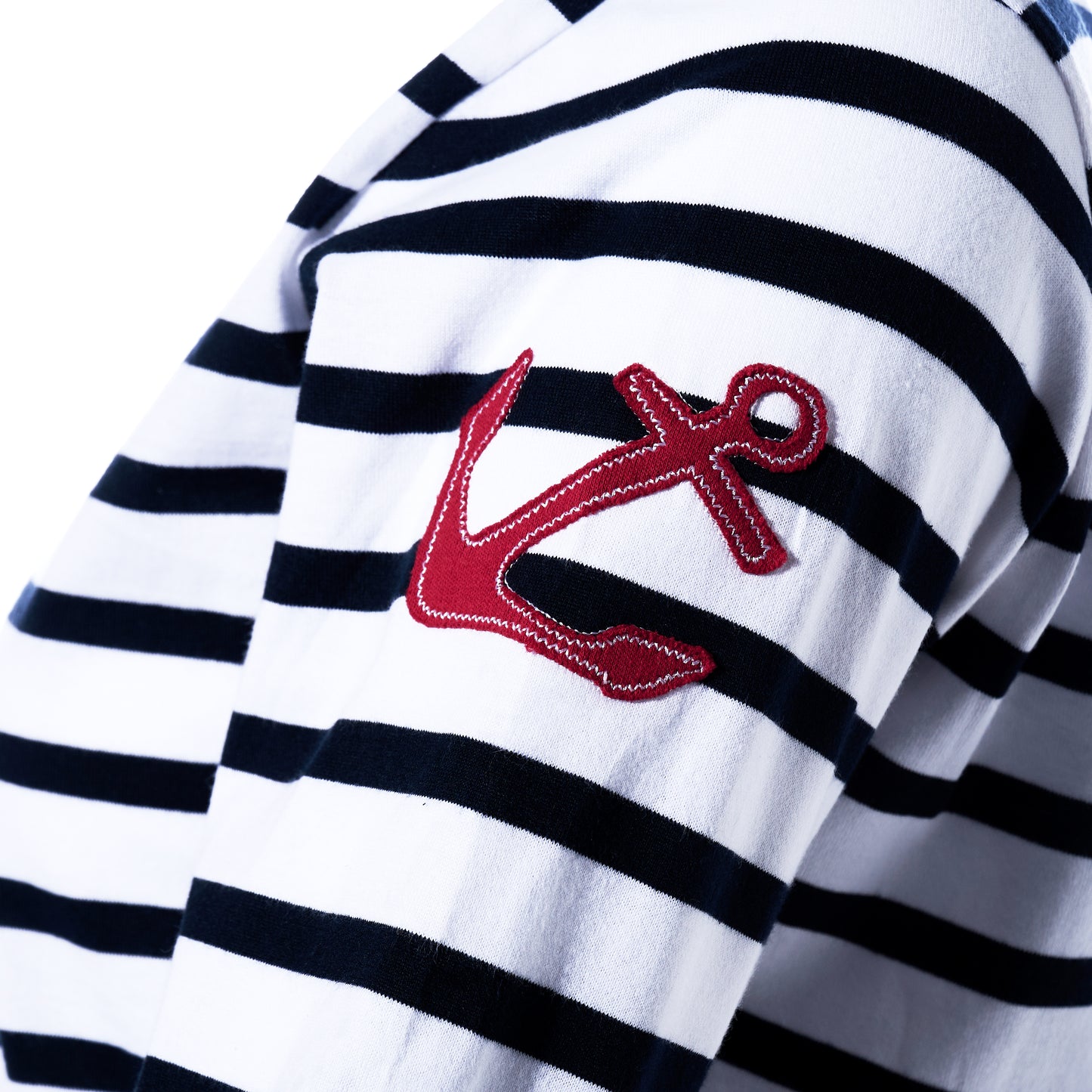 women's cotton striped shirt nautical sailor stripes and anchor design patch