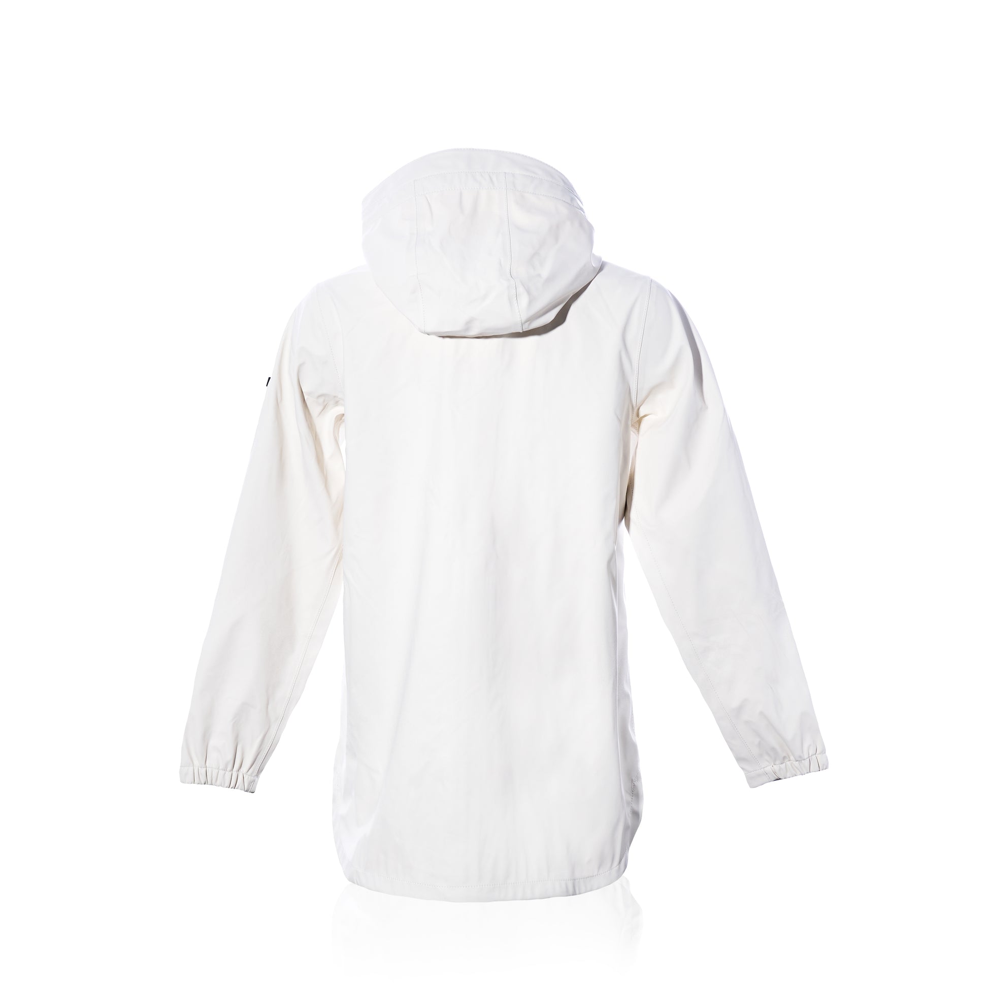 White jacket with a hood on a white background