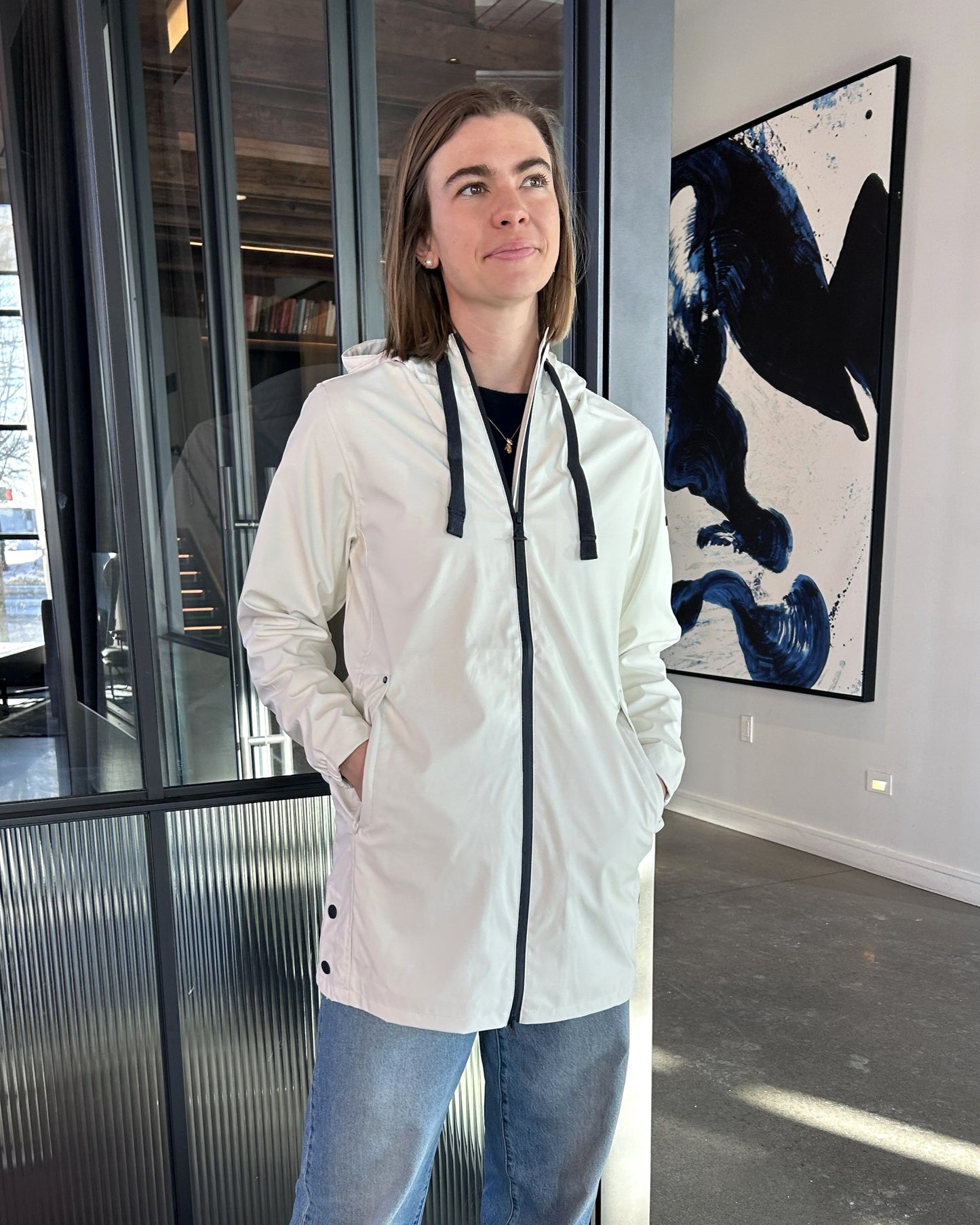 Women's Harborside Waterproof Raincoat - Oyster White