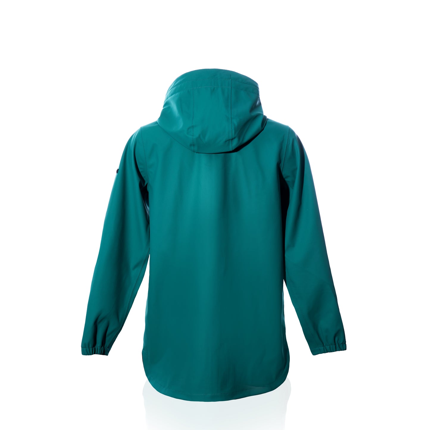 Green raincoat on a white background