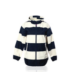 Harborside Waterproof Raincoat - Stripe Navy & White