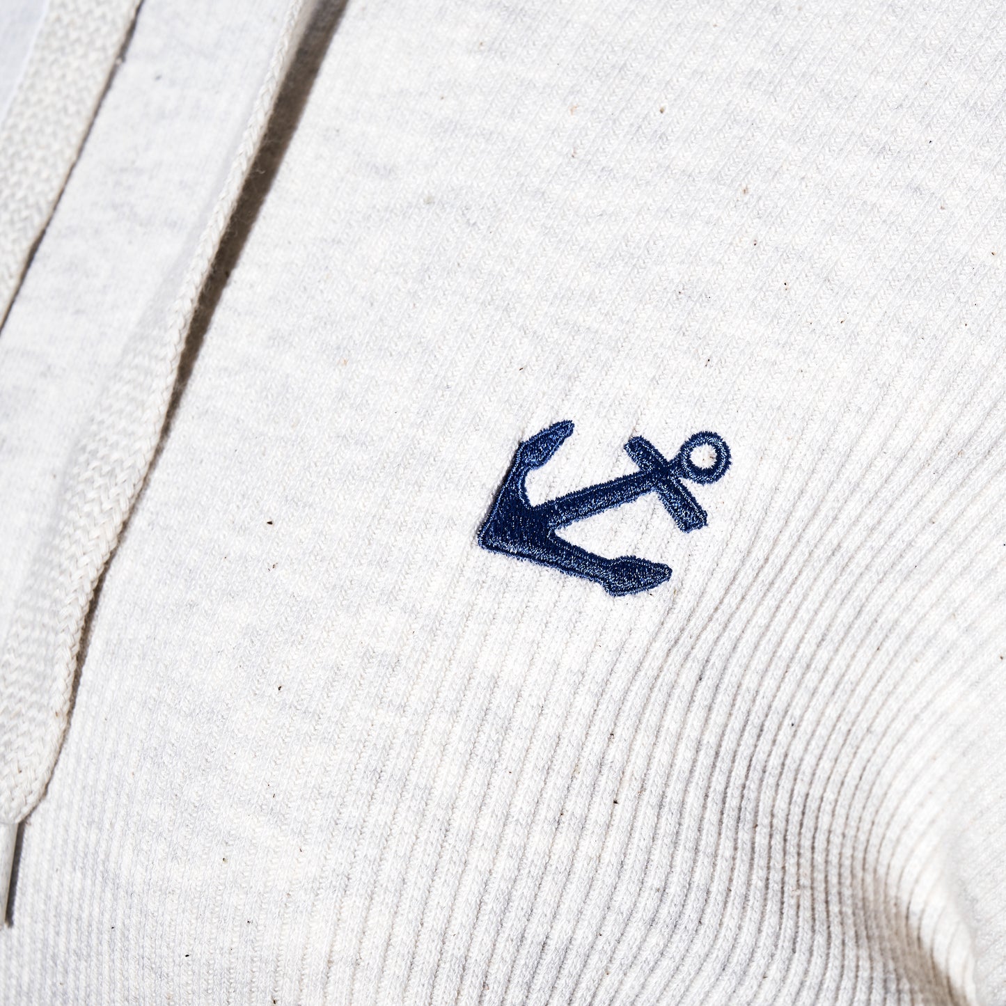 Ribbed Hoodie Pullover - Oatmeal Anchor