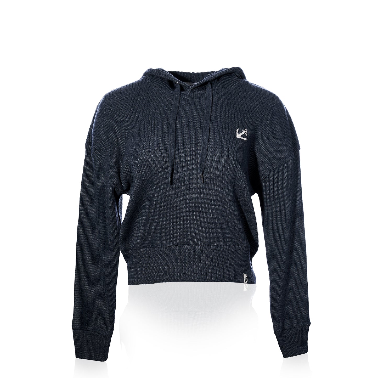 Ribbed Hoodie Pullover - Navy Anchor