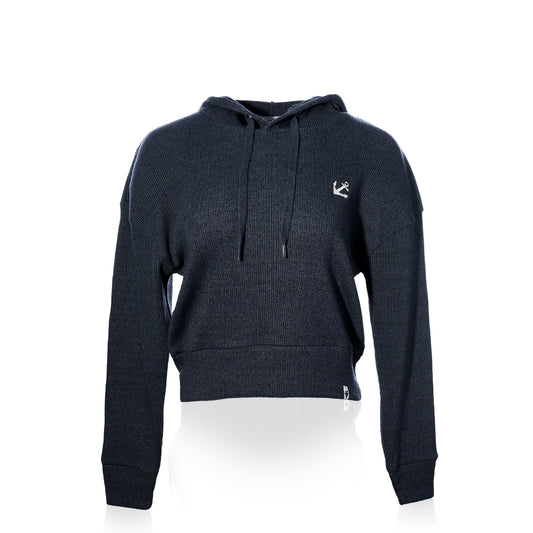 Ribbed Hoodie Pullover - Navy Anchor