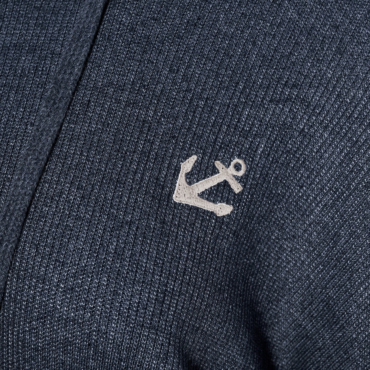 Ribbed Hoodie Pullover - Navy Anchor