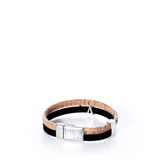 Classic Cork Bracelet - Shark on Black