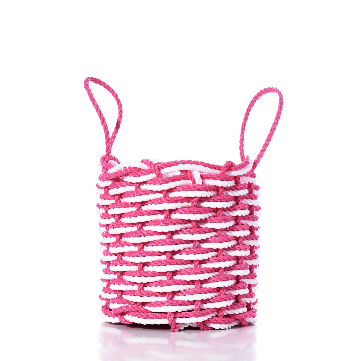 Fisherman Rope Basket - Pink & White