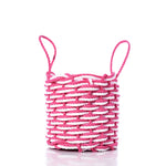 Fisherman Rope Basket - Pink & White
