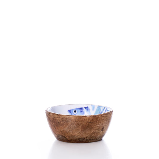 Enameled Wood Bowl - Striped Fish
