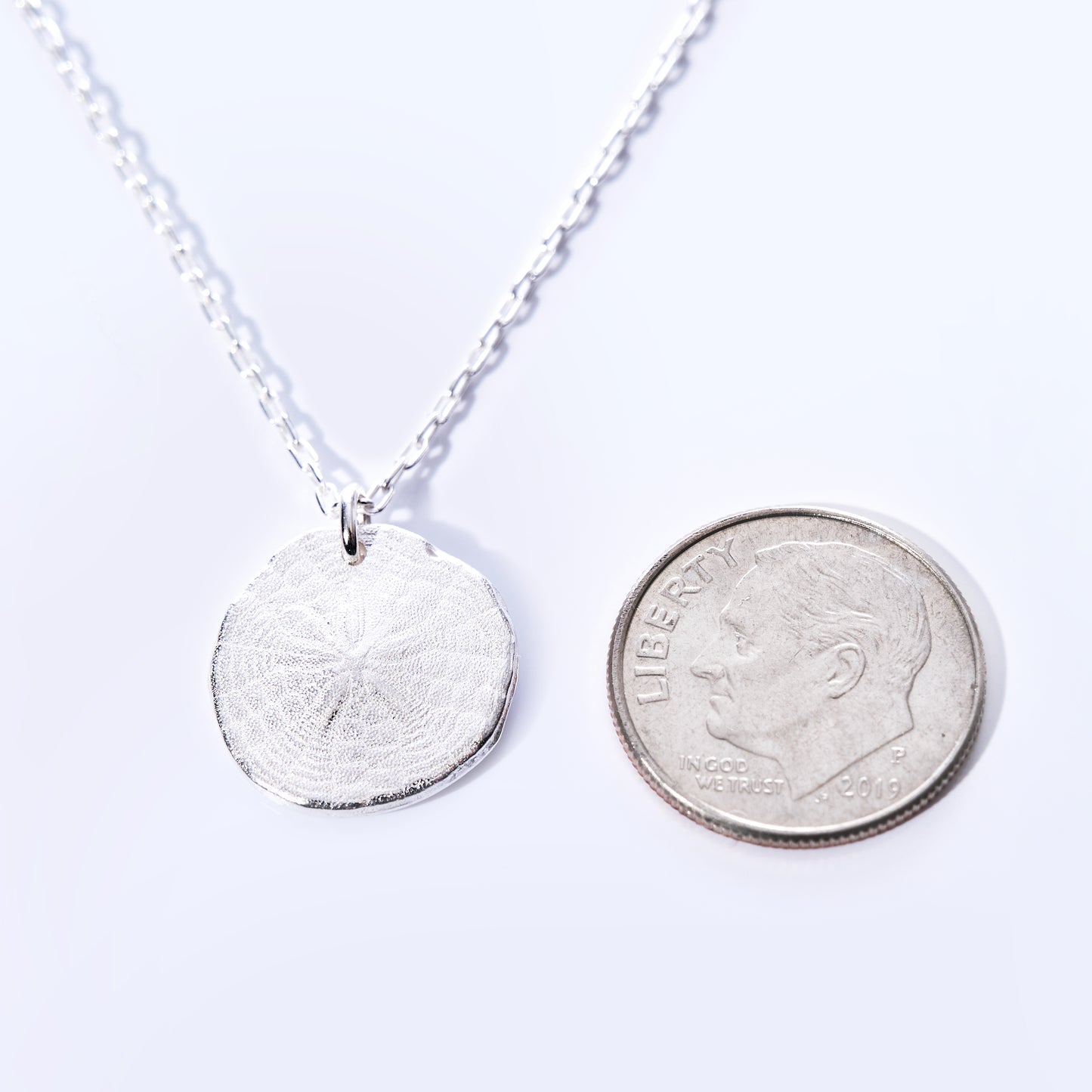 Pendant Necklace - Sand Dollar Silver