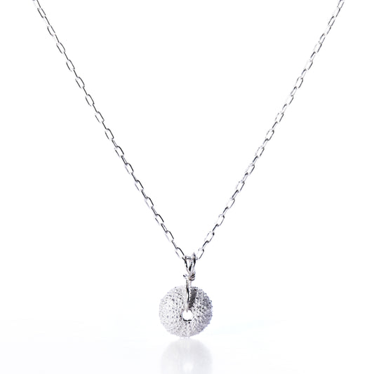 Pendant Necklace - Tiny Sea Urchin Silver