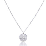Pendant Necklace - Silver Compass Rose