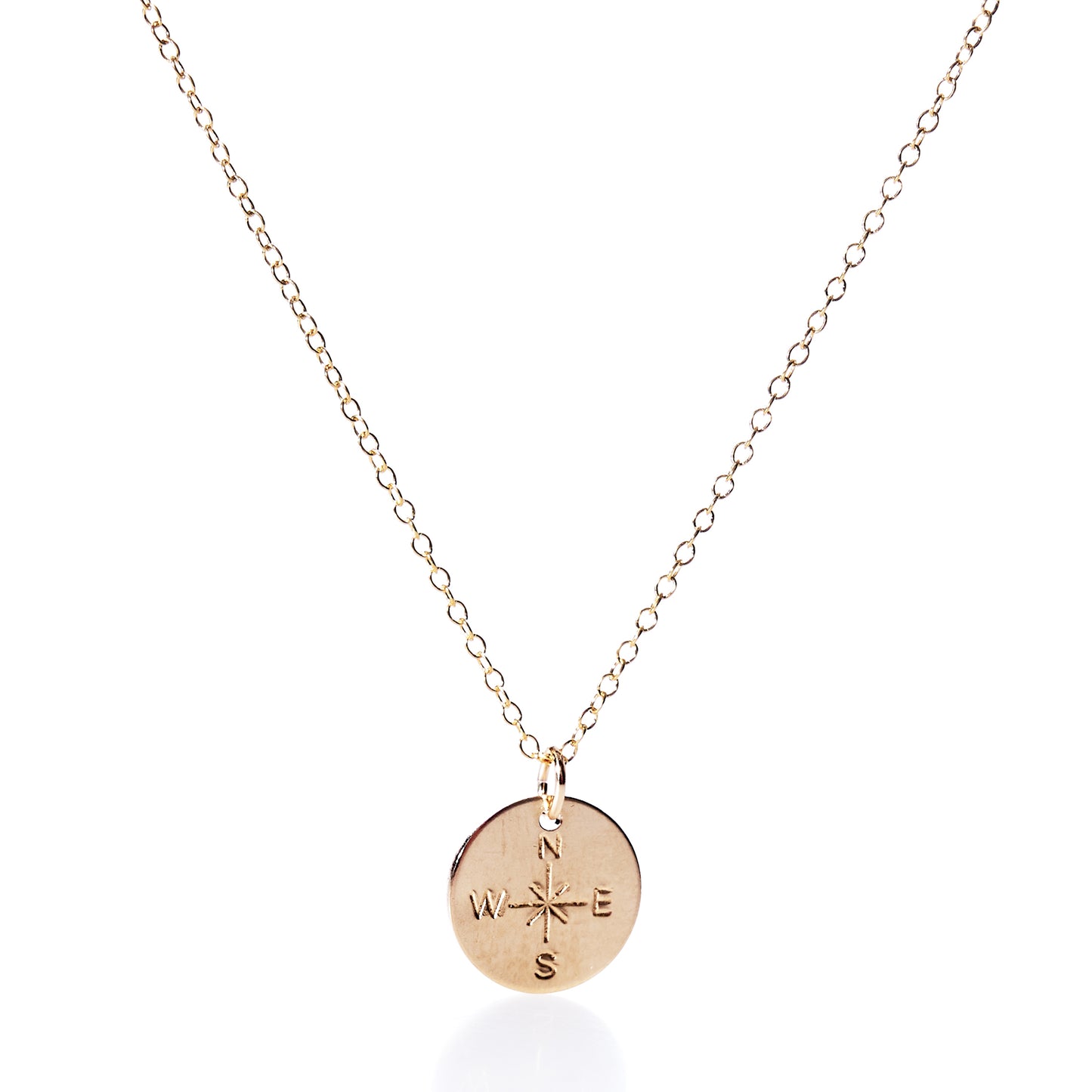 Pendant Necklace - Gold Compass Rose