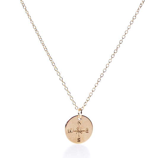 Pendant Necklace - Gold Compass Rose