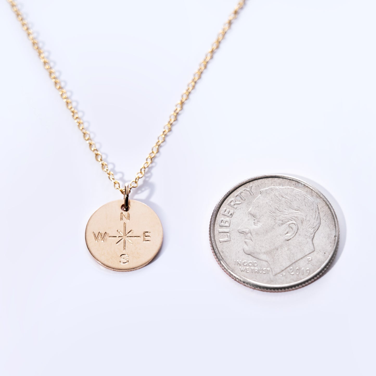 Pendant Necklace - Gold Compass Rose