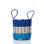 Fisherman Rope Basket - Blue, Light Blue, Tan