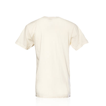Back view of a cream-colored Maine Sailing Team T-Shirt made of short-sleeved ringspun cotton.