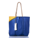Vintage Blue and Yellow Medium Tote