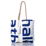 Vintage Blue Letters Medium Tote