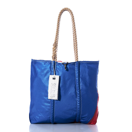 Vintage Blue and Red Medium Tote