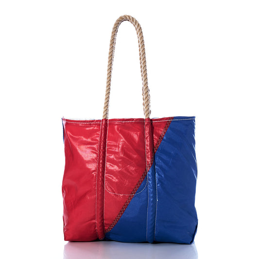 Vintage Blue and Red Medium Tote Alternate View