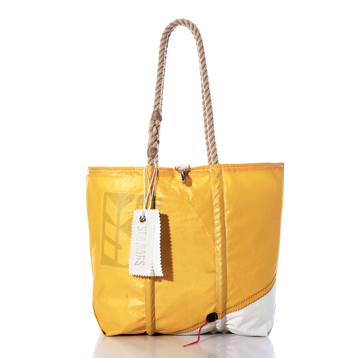 Vintage Yellow and White Medium Tote
