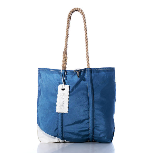 Vintage Blue and White Medium Tote