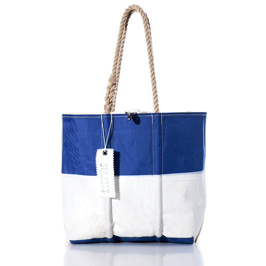 Vintage Blue and White Medium Tote