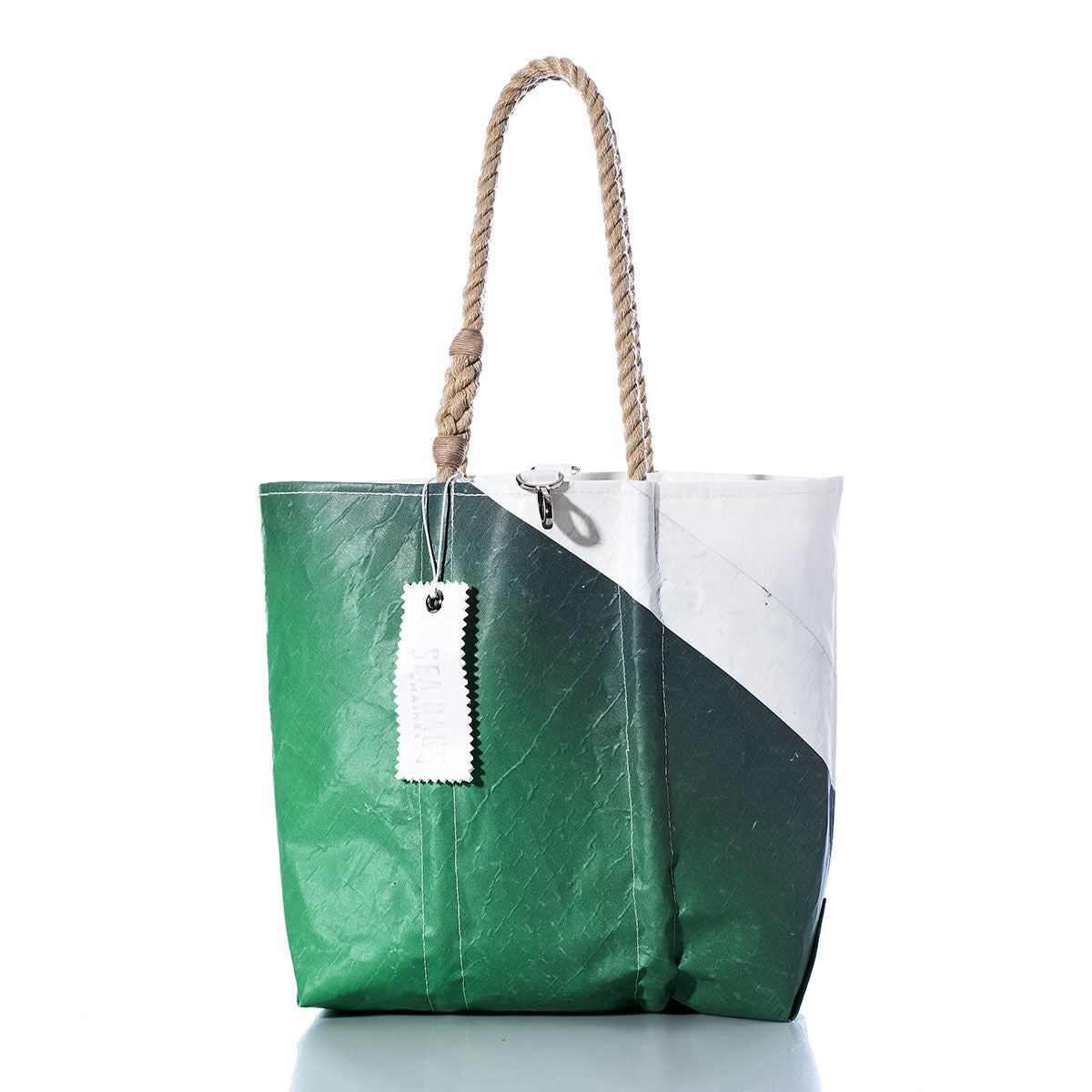 Vintage Green and White Medium Tote