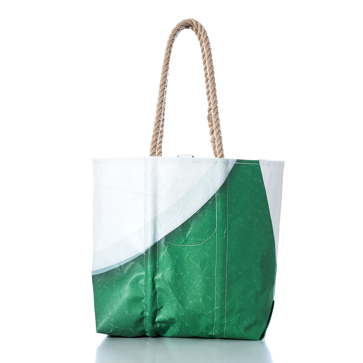 Vintage Green and White Medium Tote Alternate View