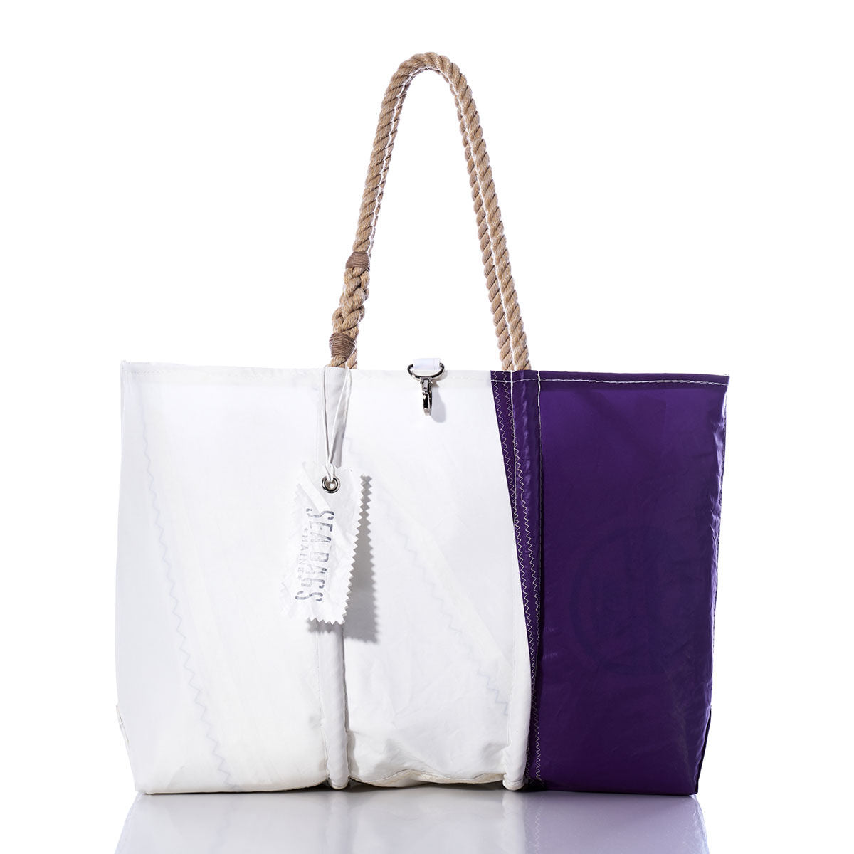 Vintage Purple and White Large Tote