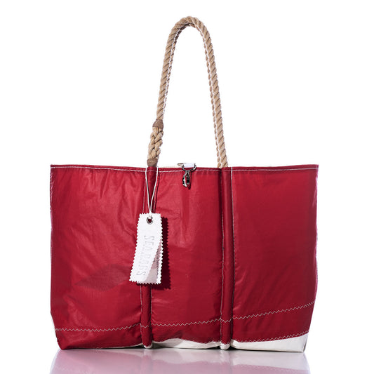 Vintage Red and White Large Tote