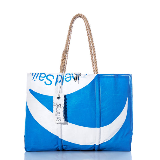 Vintage Blue Graphic Large Tote