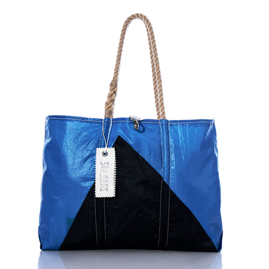 Vintage Black and Blue Large Tote