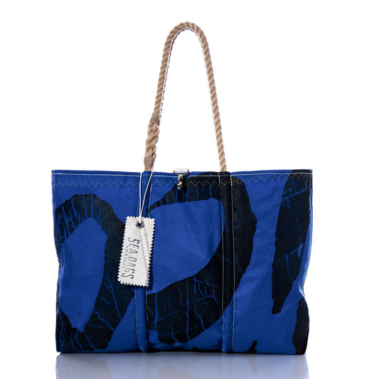 Vintage Black and Blue Graphic Large Tote