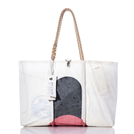 Vintage Black and Red Graphic Large Tote