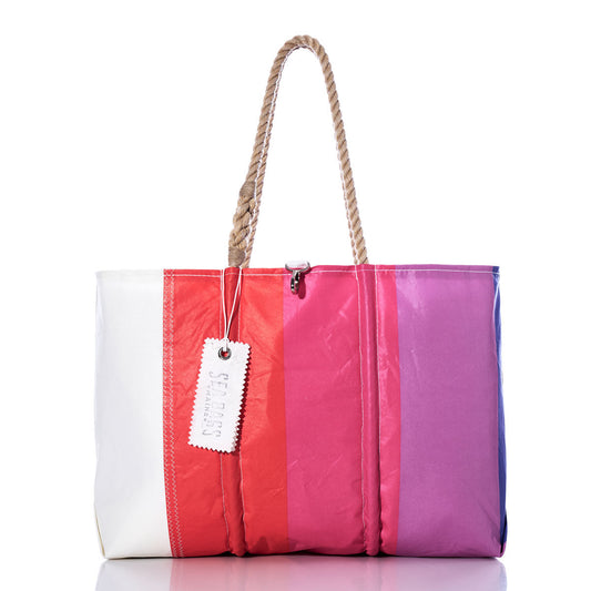 Vintage Multicolor Stripes Large Tote